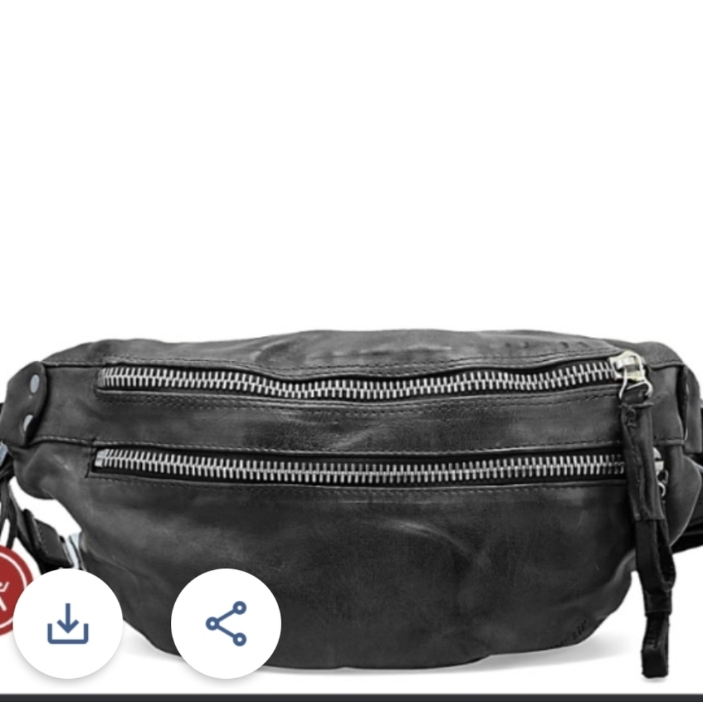 HoffMand AS 98   Leather Waist Bag with Dual Zippers